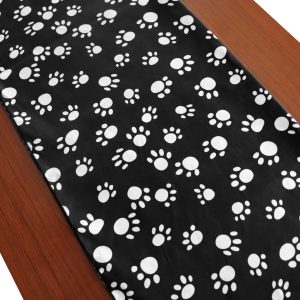 printed table runner background animal big paw white on black 2023 scaled