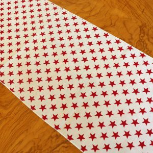printed table runner background stars red on white 1237 scaled