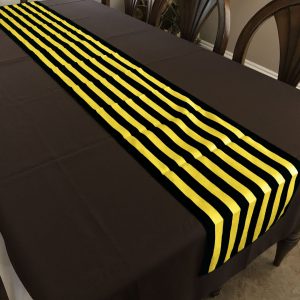 printed table runner background stripes yellow and black 3110 scaled