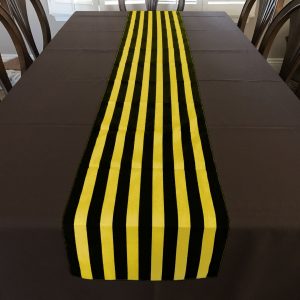 printed table runner background stripes yellow and black 7838 scaled