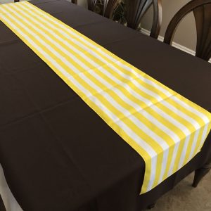 printed table runner background stripes yellow and white 5189 scaled