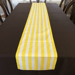 printed table runner background stripes yellow and white 6814 scaled