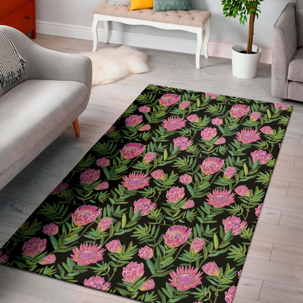 Protea Floral Pattern Print Area Rug Floor Decor protea floral pattern print area rug floor decor 1478
