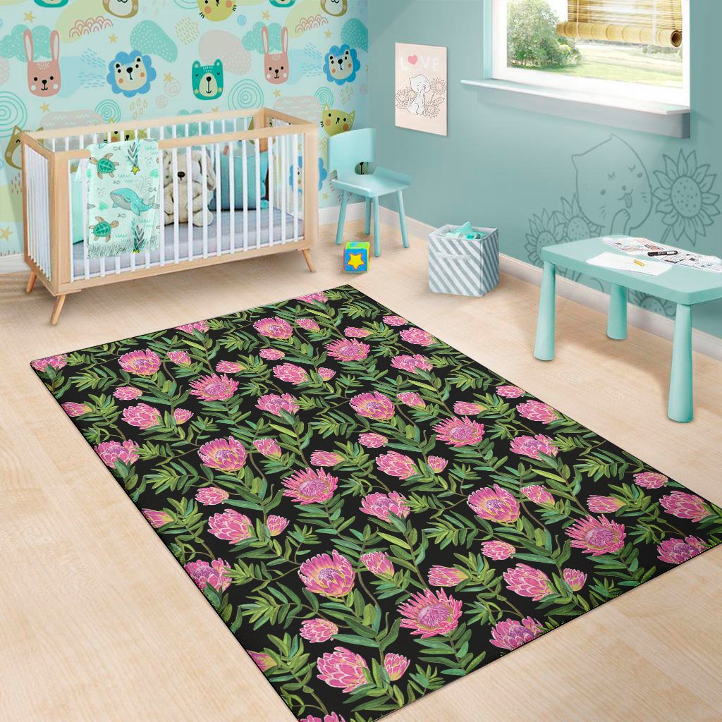 Protea Floral Pattern Print Area Rug Floor Decor protea floral pattern print area rug floor decor 4516