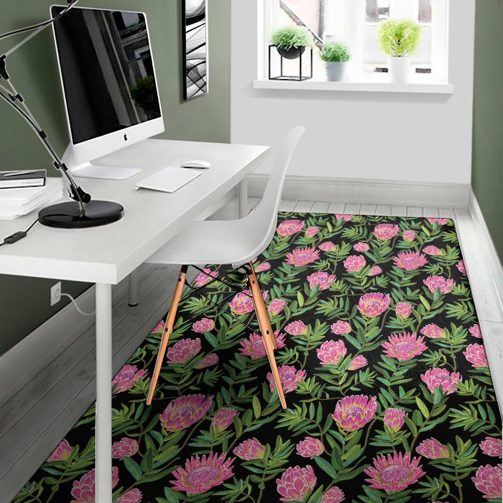 Protea Floral Pattern Print Area Rug Floor Decor protea floral pattern print area rug floor decor 8891