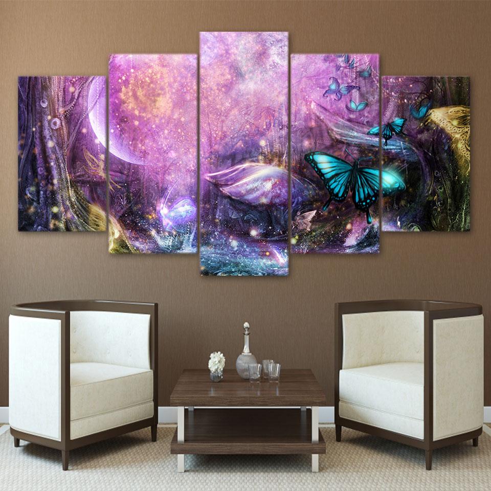 psychedelic light world abstract 5 panel canvas art wall decor 6076