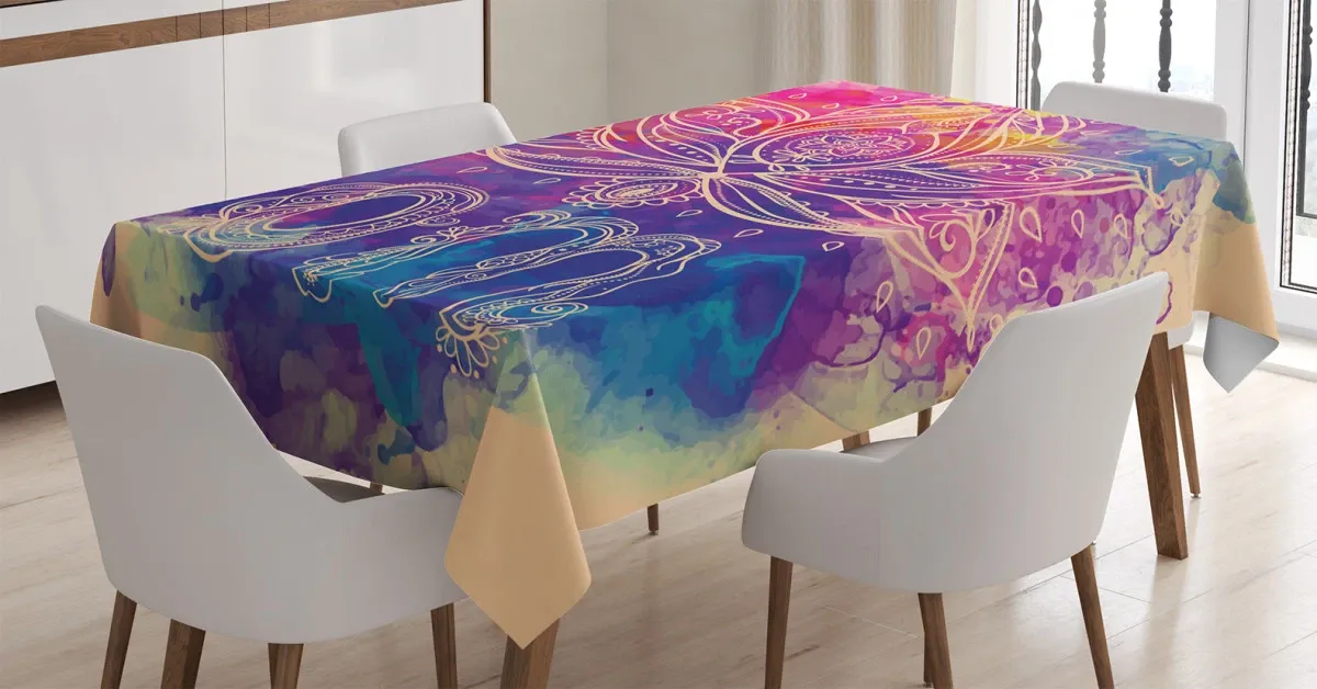 psychedelic oriental 3d printed tablecloth table decor 2654