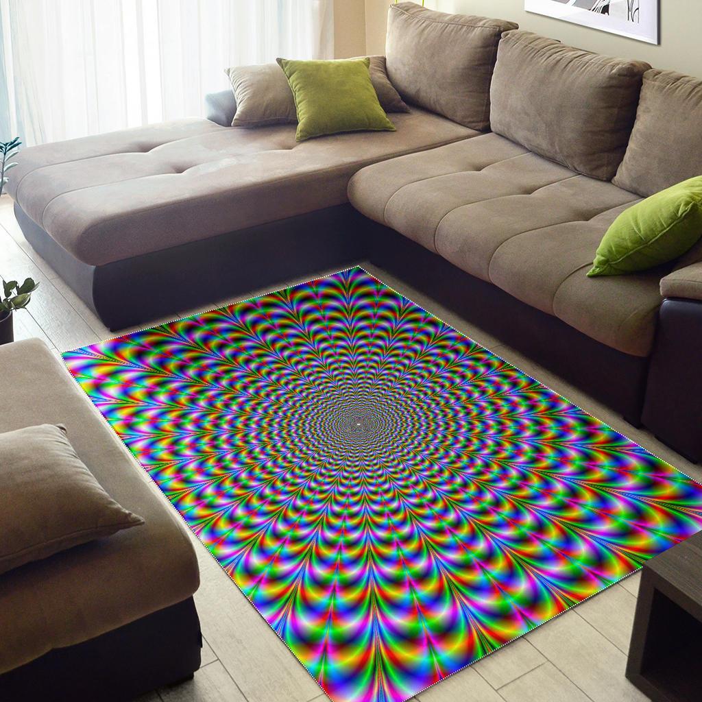 psychedelic web optical illusion area rug floor decor 3762