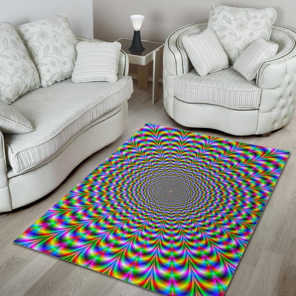 psychedelic web optical illusion area rug floor decor 4721