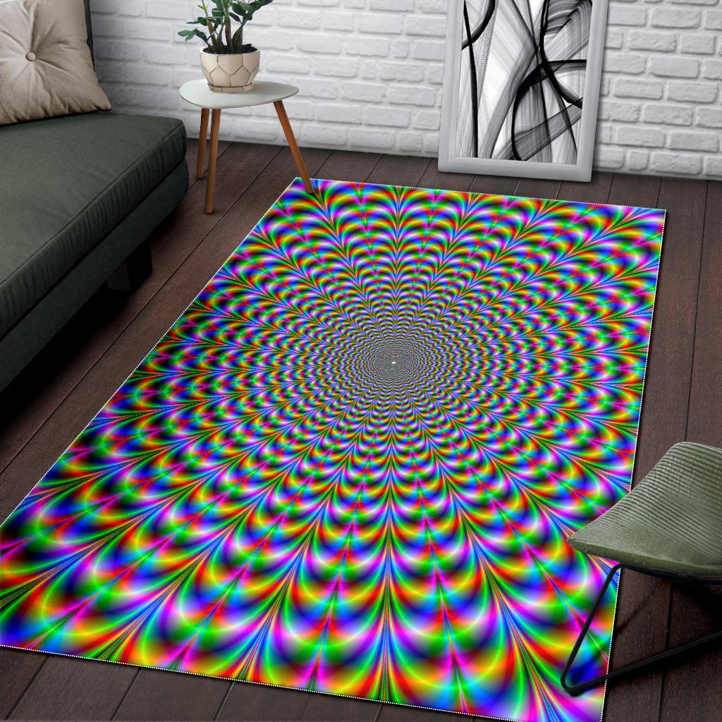 psychedelic web optical illusion area rug floor decor 8928