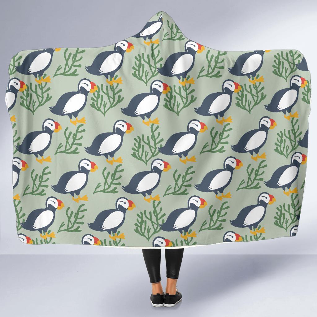 Puffin Cute Pattern Print Hooded Blanket Cloak Blanket puffin cute pattern print hooded blanket cloak blanket 5550