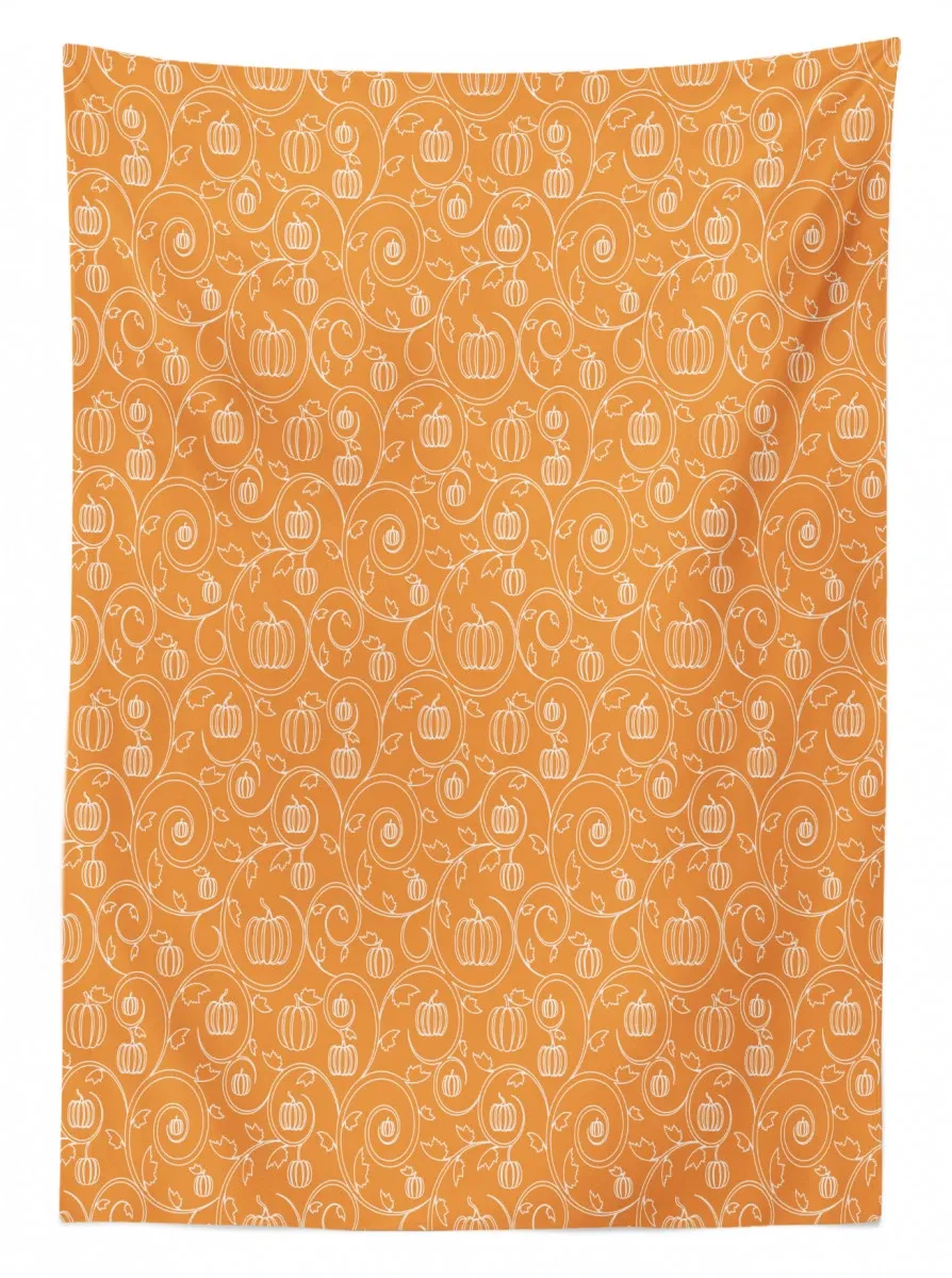 pumpkin leaves swirls 3d printed tablecloth table decor 2398