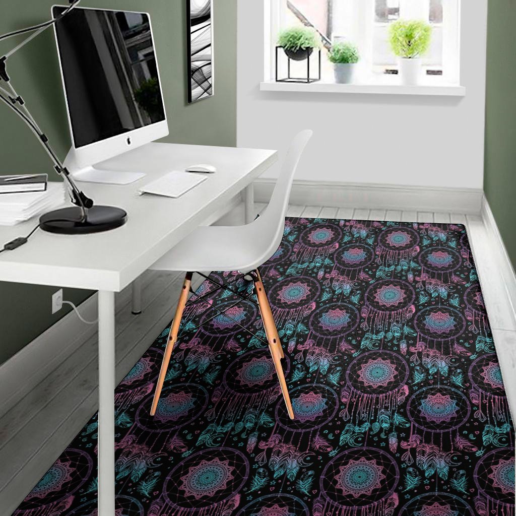 purple and blue dream catcher print area rug floor decor 8989