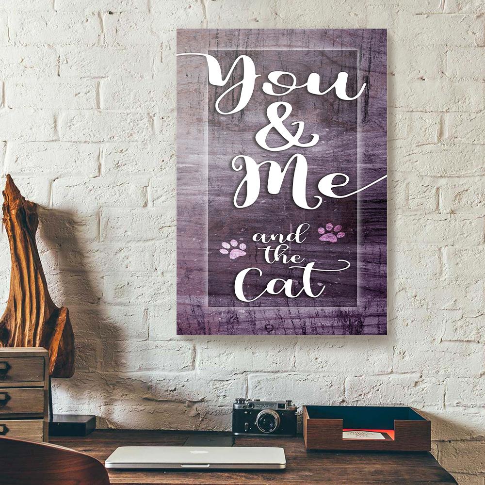 purple cat footprint canvas prints wall art decor 4165