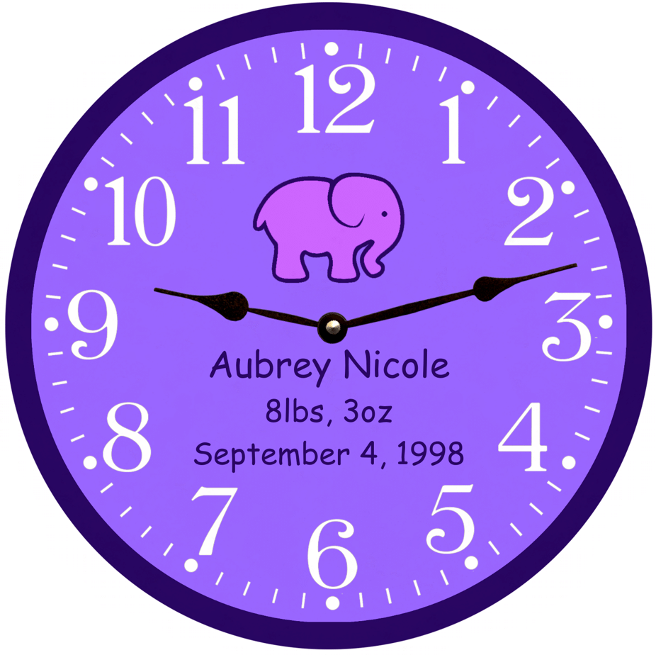 Elephant 2  Wall Clock  Makes Great Gifts 