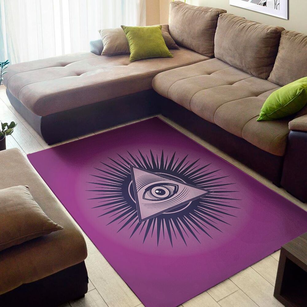purple eye of providence print area rug floor decor 4102