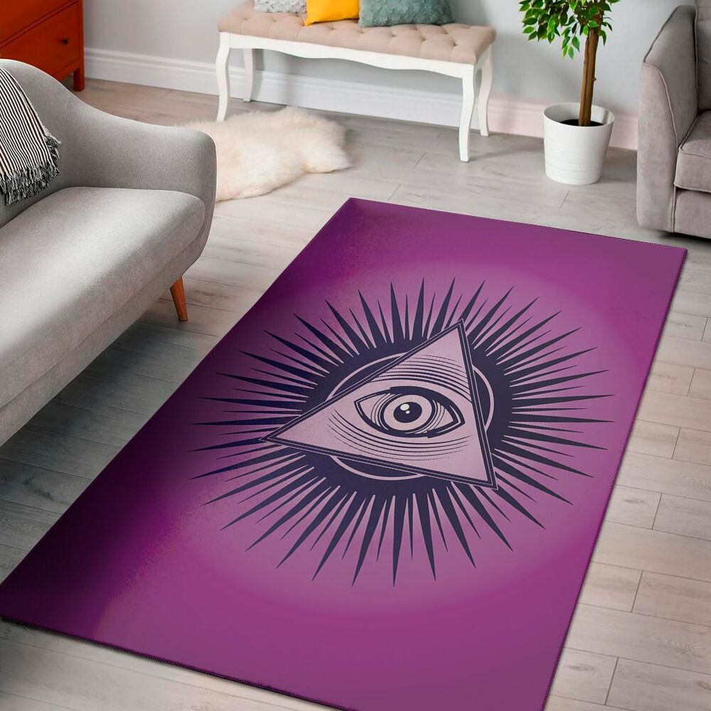 purple eye of providence print area rug floor decor 5122