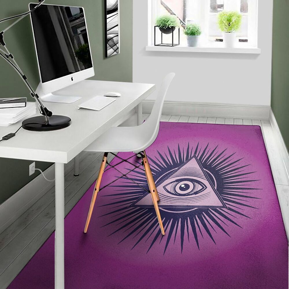 purple eye of providence print area rug floor decor 7428