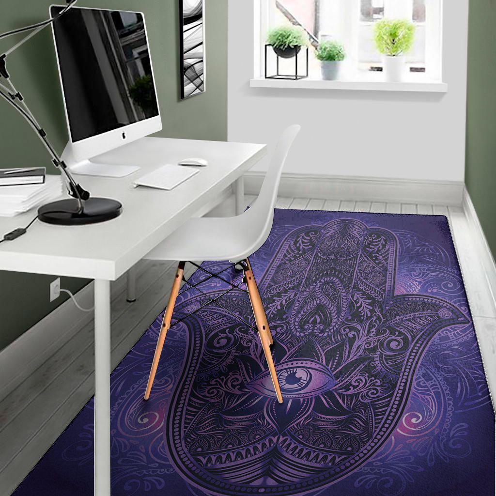 purple hamsa hand print area rug floor decor 7788