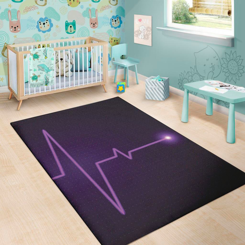 purple heartbeat print area rug floor decor 8913