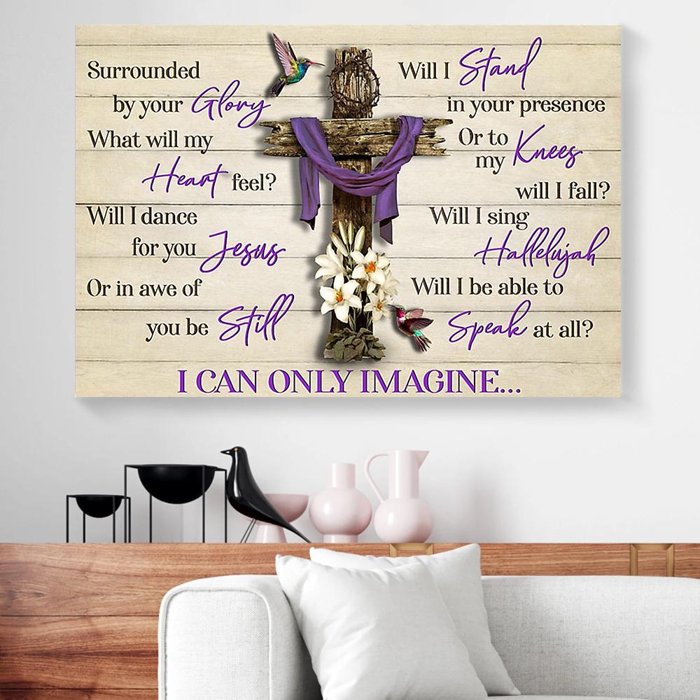 purple lily cross hummingbird horizontal canvas prints wall art decor 8790