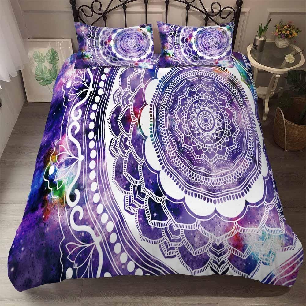 purple mandala pattern printed bedding set bedroom decor 3340