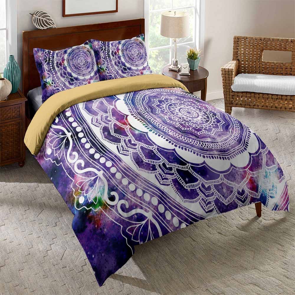 purple mandala pattern printed bedding set bedroom decor 4231
