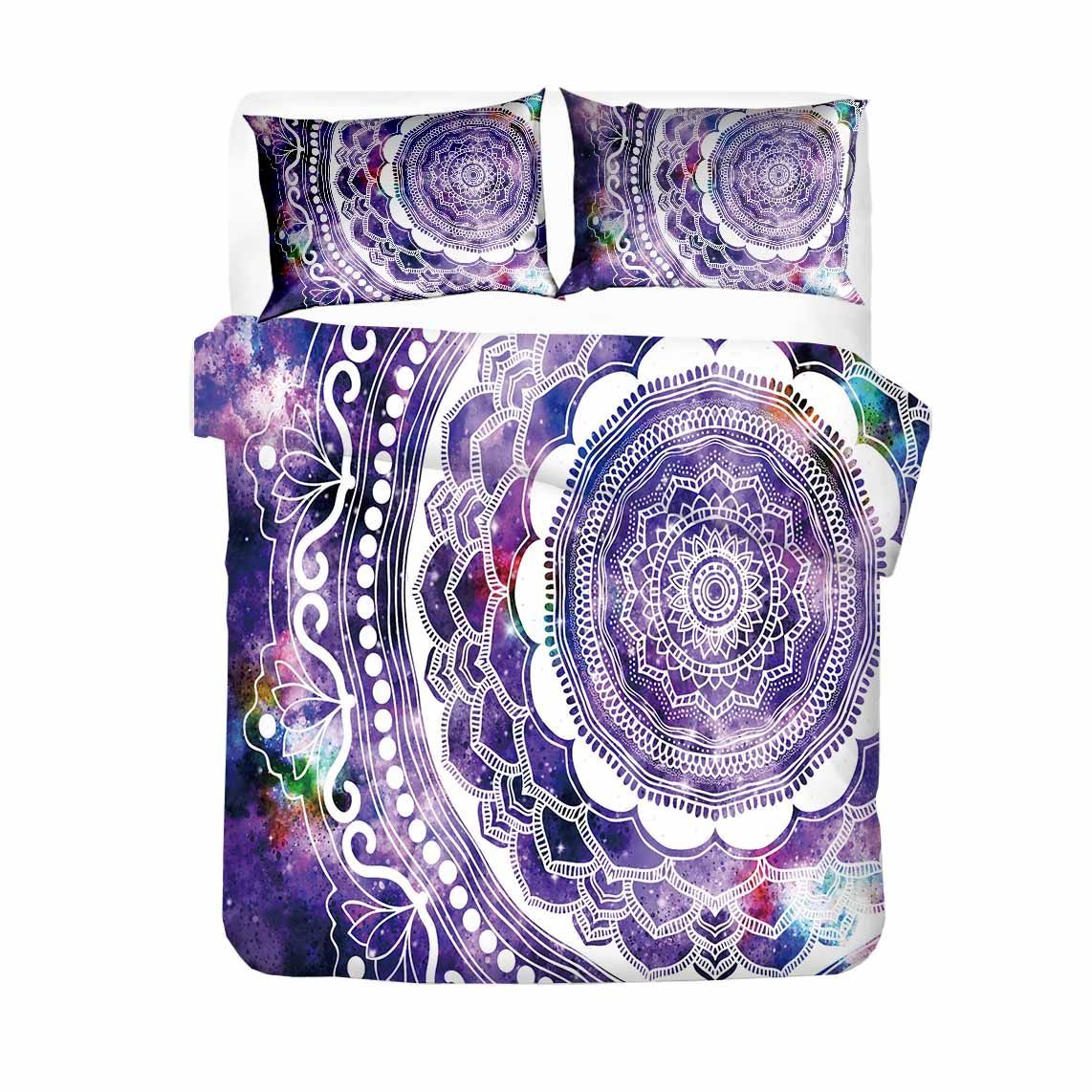 purple mandala pattern printed bedding set bedroom decor 4356