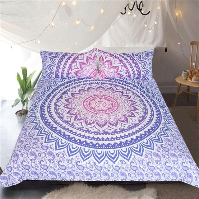 Purple Pink Bohemian Mandala Duvet Cover Bedding Set purple pink bohemian mandala duvet cover bedding set 6117