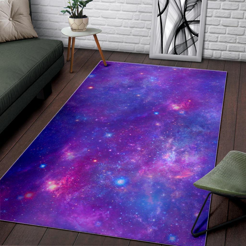 Purple Stardust Cloud Galaxy Space Print Area Rug Floor Decor