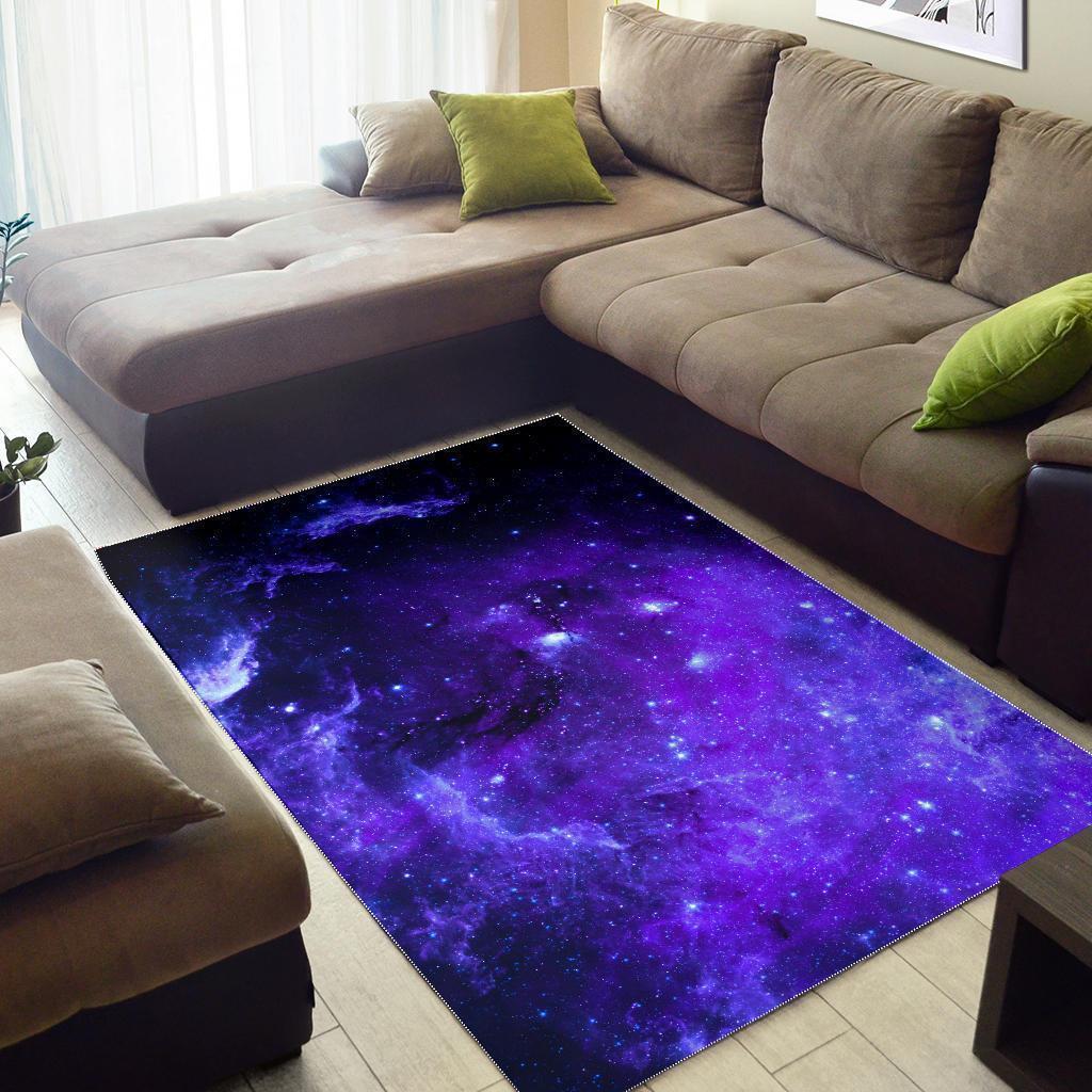 Purple Stars Nebula Galaxy Space Print Area Rug Floor Decor - Teehall