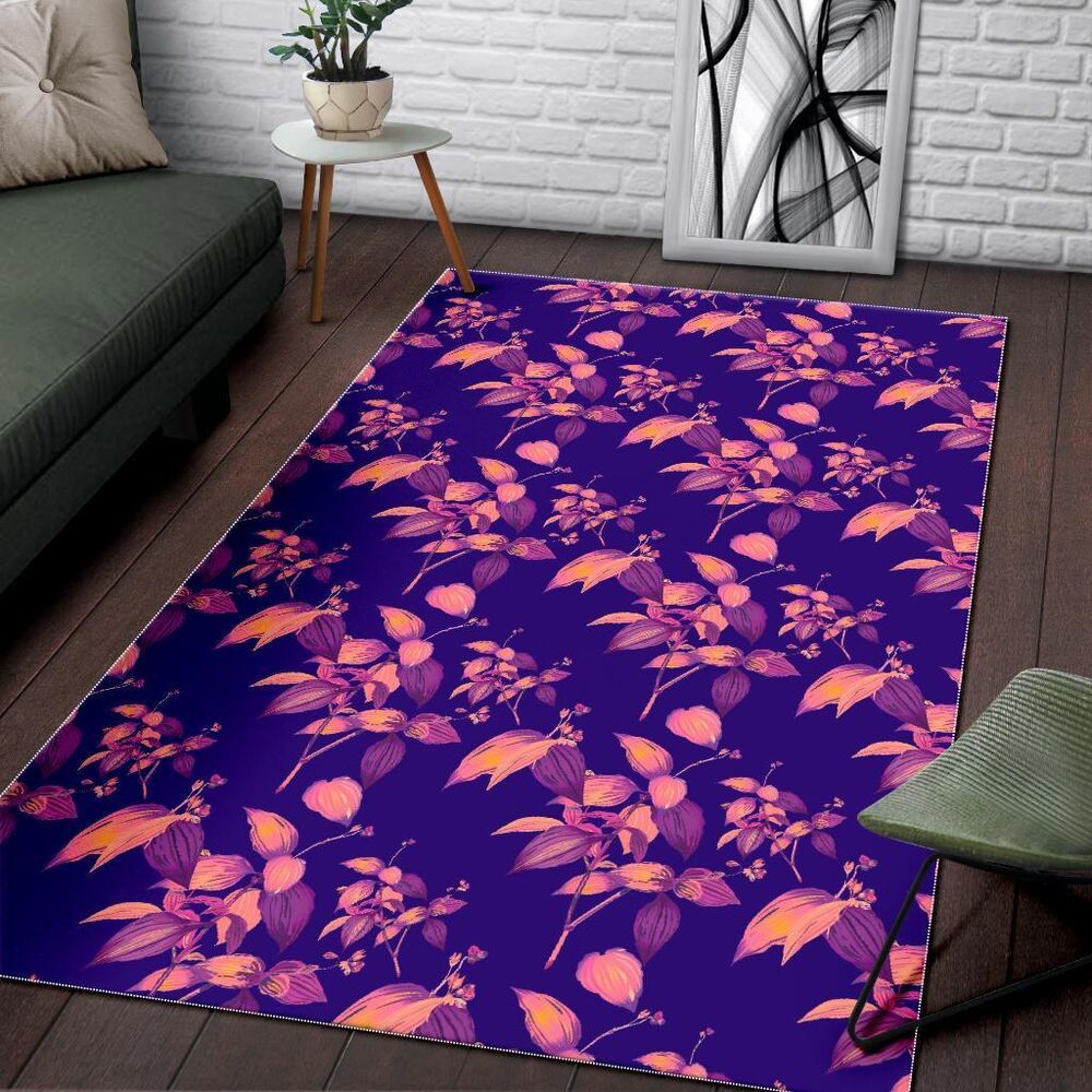 Purple Tropical Hawaiian Pattern Print Area Rug Floor Decor purple tropical hawaiian pattern print area rug floor decor 6783