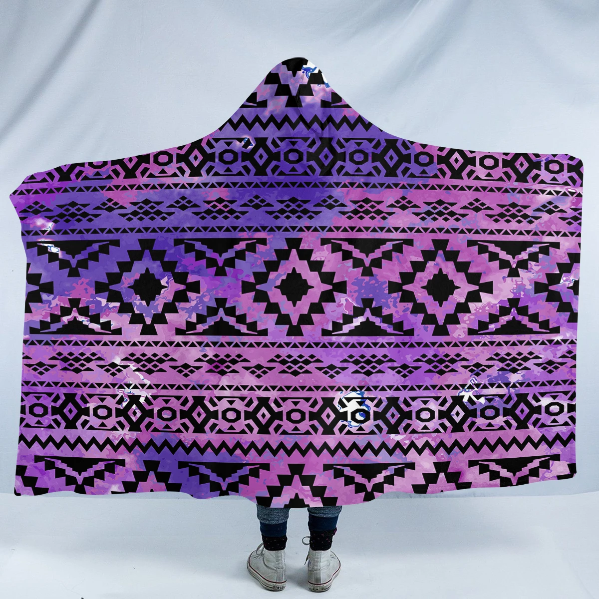 Purplish Line Decoration SW1902 Hooded Blanket Cloak Blanket purplish line decoration sw1902 hooded blanket cloak blanket 1900