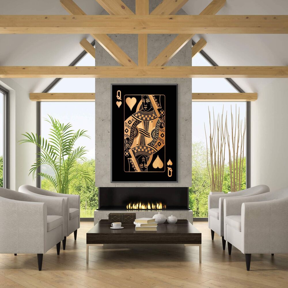 queen of hearts gold motivational positive canvas print wall art decor 8880