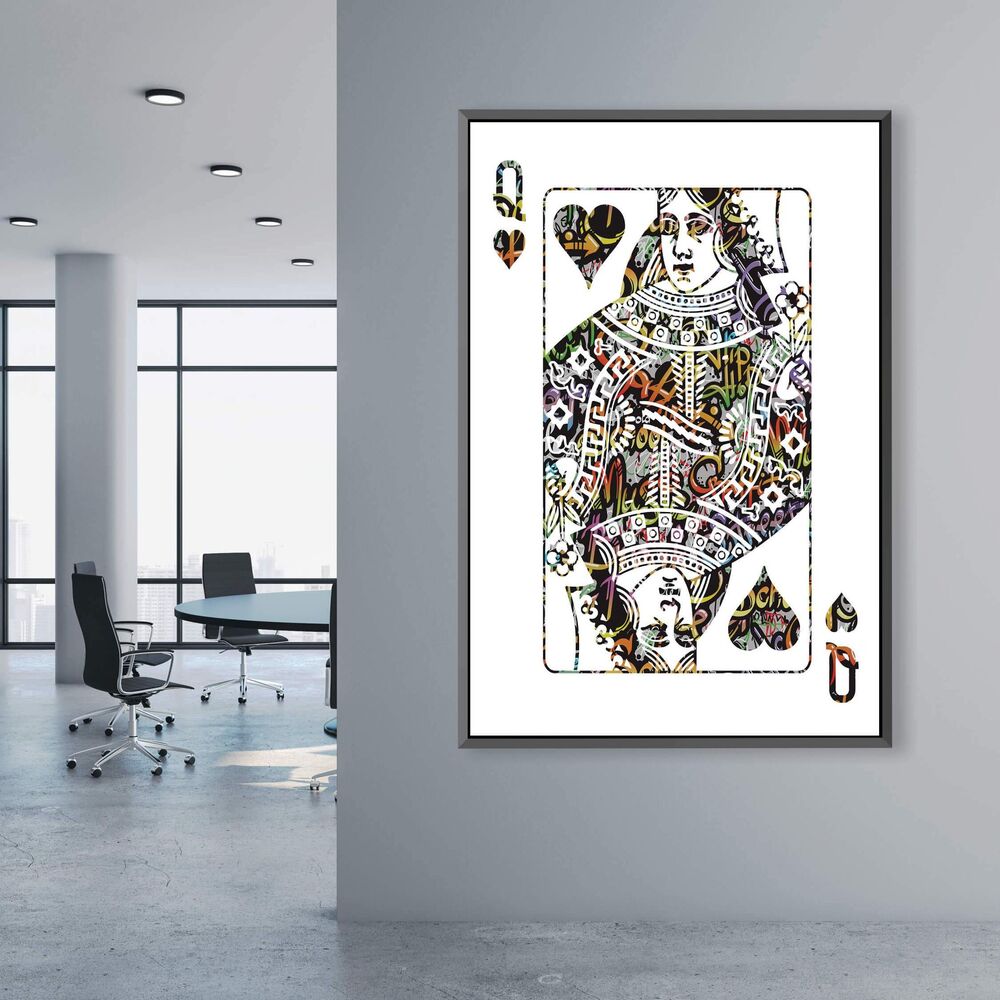 Queen Of Hearts Graffiti Motivational Positive Canvas Print - Wall Art Decor queen of hearts graffiti motivational positive canvas print wall art decor 4573