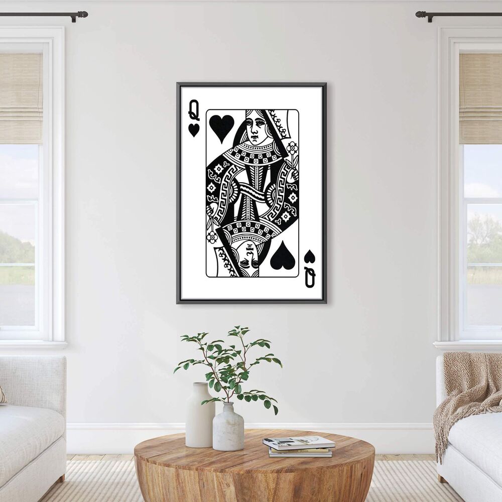 Queen Of Hearts White Motivational Positive Canvas Print - Wall Art Decor queen of hearts white motivational positive canvas print wall art decor 1885