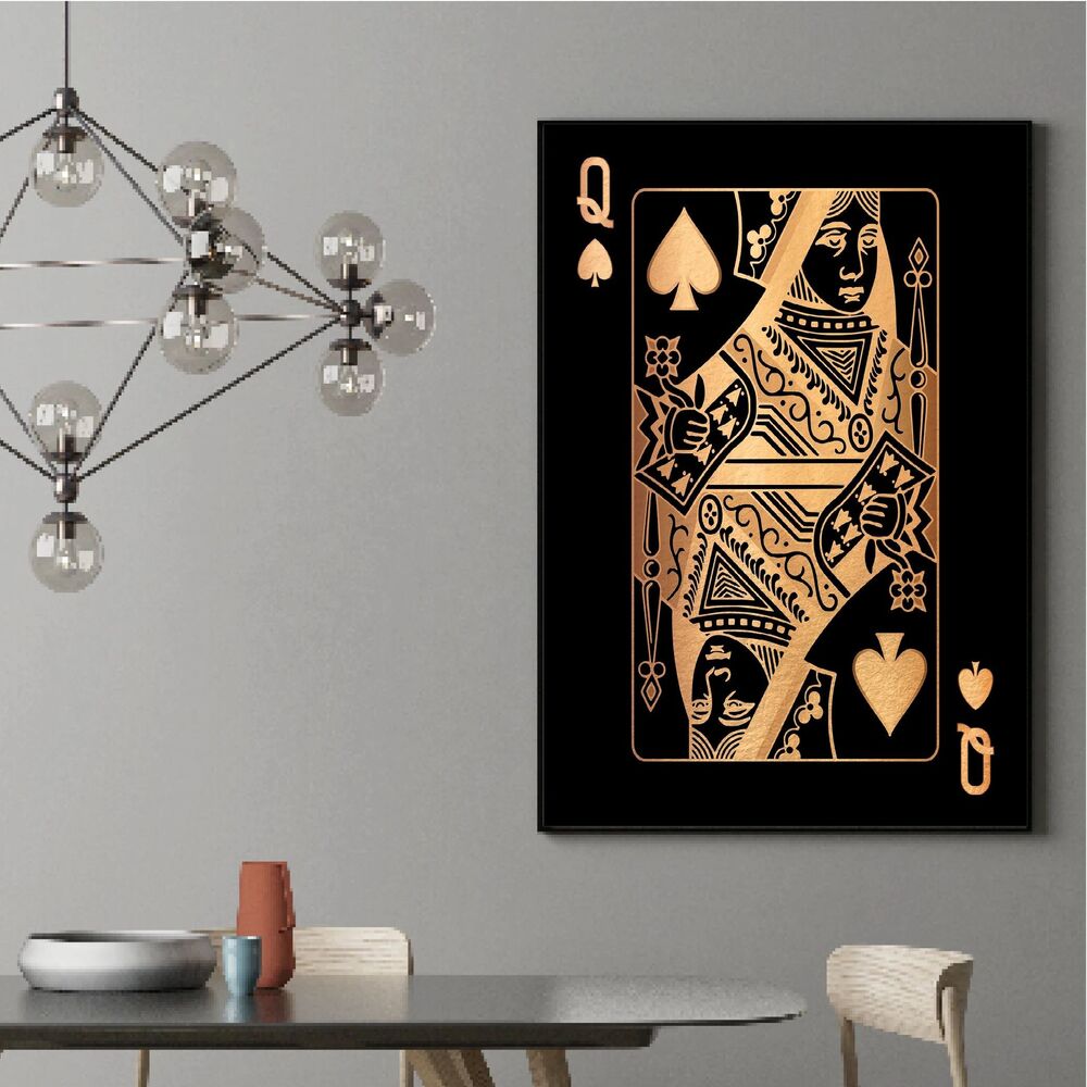 Queen Of Spades Gold Motivational Positive Canvas Print - Wall Art Decor queen of spades gold motivational positive canvas print wall art decor 3192