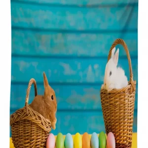 rabbits in baskets 3d printed tablecloth table decor 4925