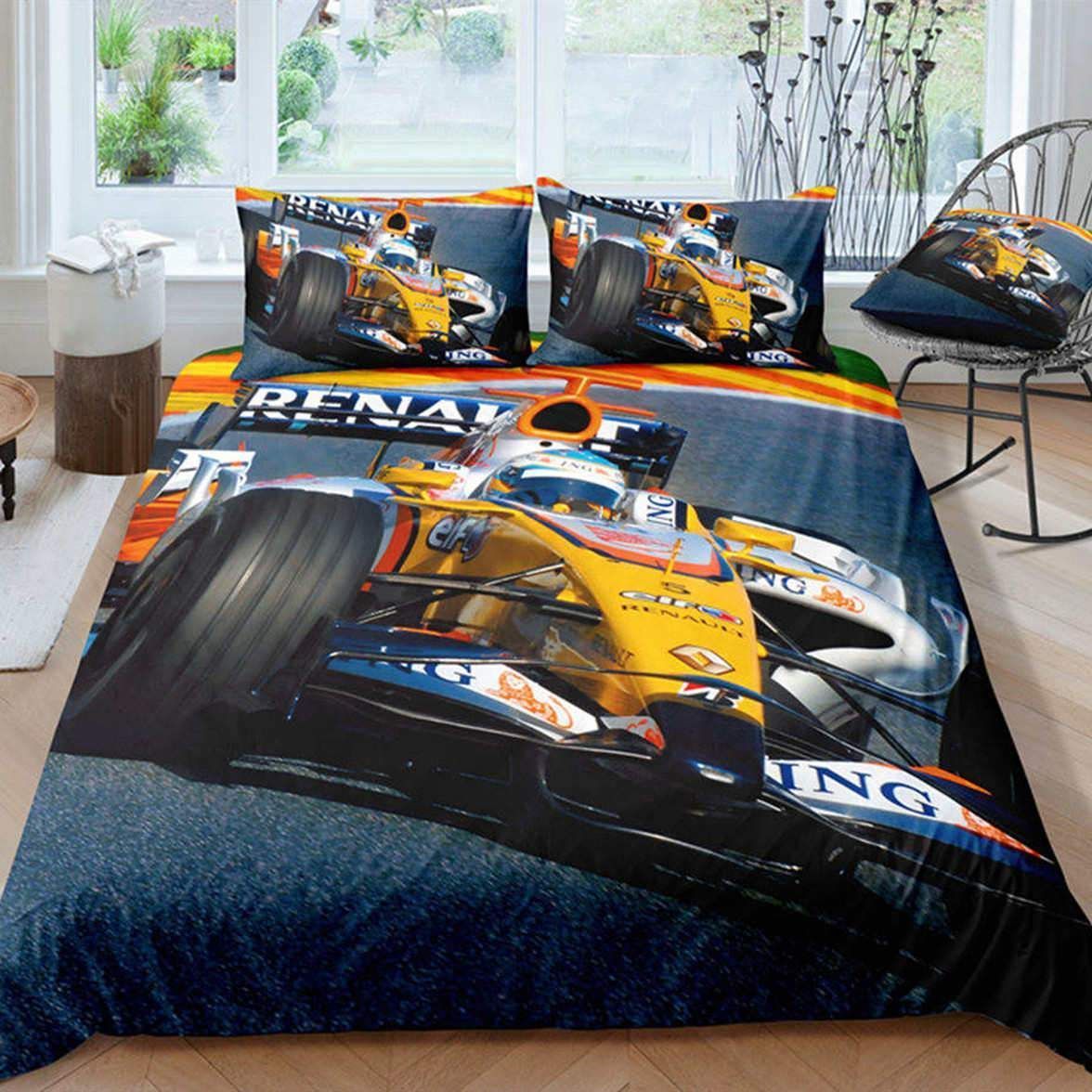 racing car burning printed bedding set bedroom decor 2999