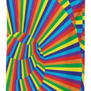 rainbow colored circles 3d printed tablecloth table decor 7686