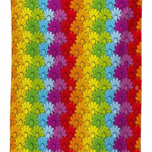 rainbow colored flowers 3d printed tablecloth table decor 2934