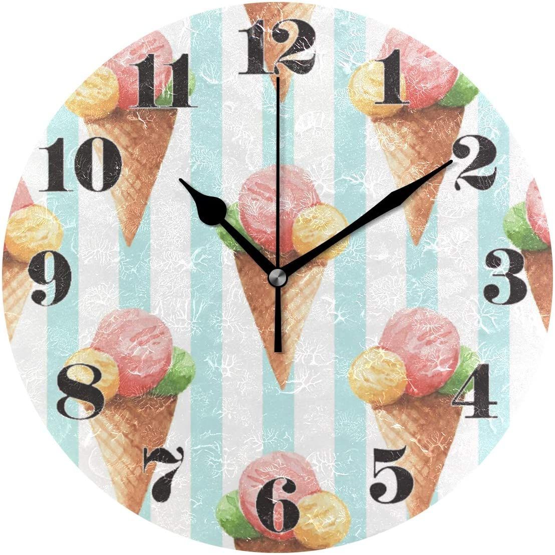 rainbow cone ice cream decorative wall clock 2589
