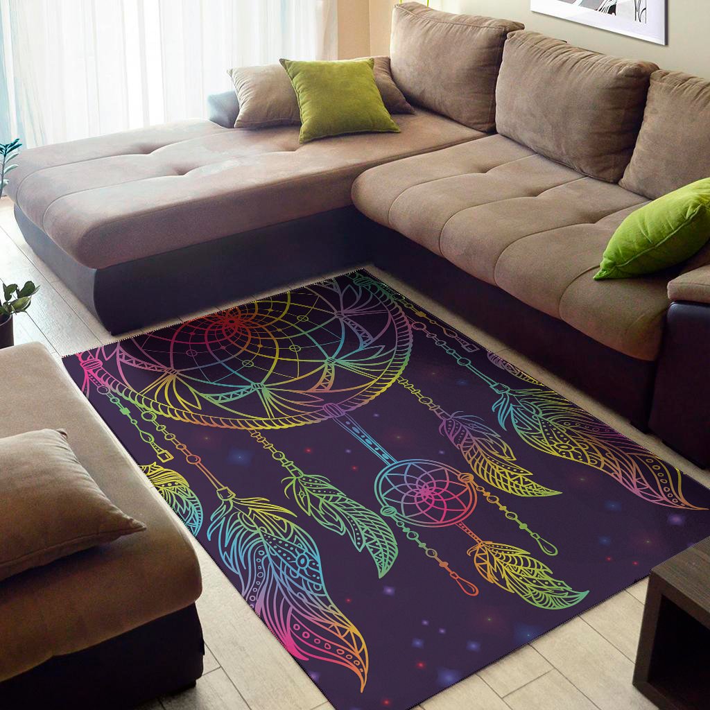 Rainbow Native Dream Catcher Print Area Rug Floor Decor rainbow native dream catcher print area rug floor decor 6644