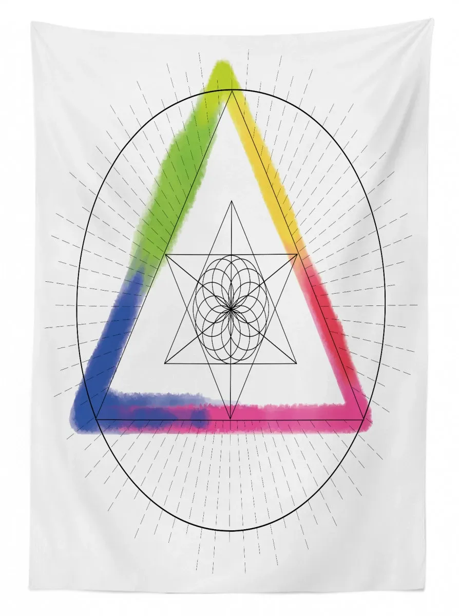 Rainbow Triangle 3D Printed Tablecloth Table Decor rainbow triangle 3d printed tablecloth table decor 7874
