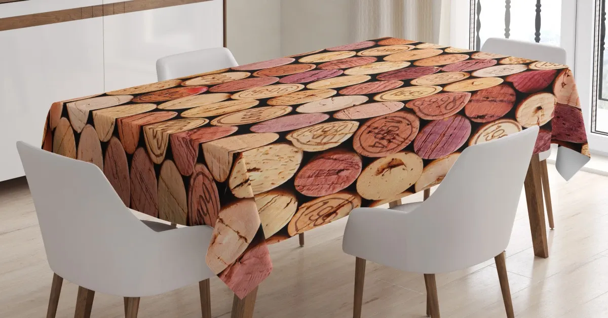 random used wine corks 3d printed tablecloth table decor 1256