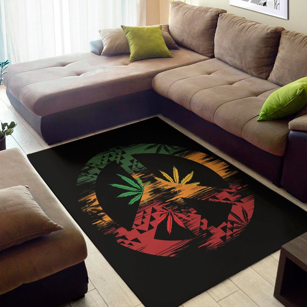 Rasta Peace Sign Print Area Rug Floor Decor rasta peace sign print area rug floor decor 7898