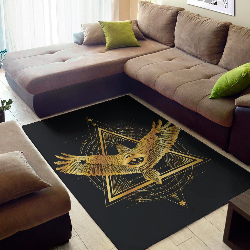 raven masonic eye print area rug floor decor 6383