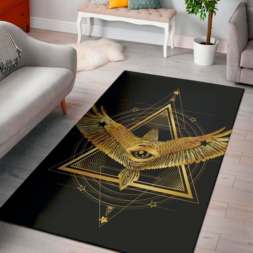 raven masonic eye print area rug floor decor 7447