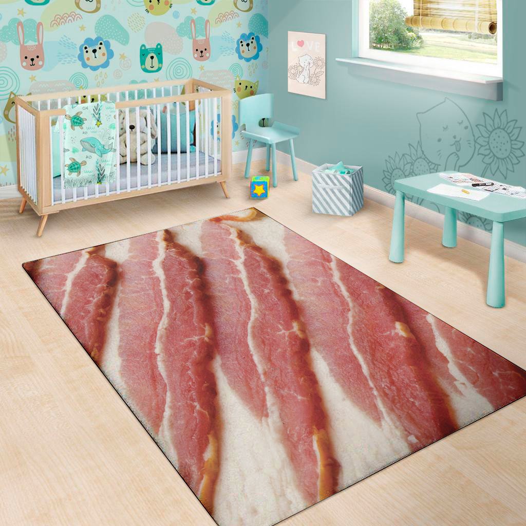 raw bacon print area rug floor decor 2961