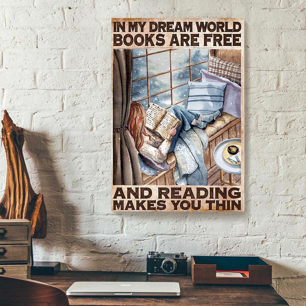reading book canvas prints wall art decor 4484
